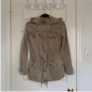 Talula Khaki Utility Jacket with Hood